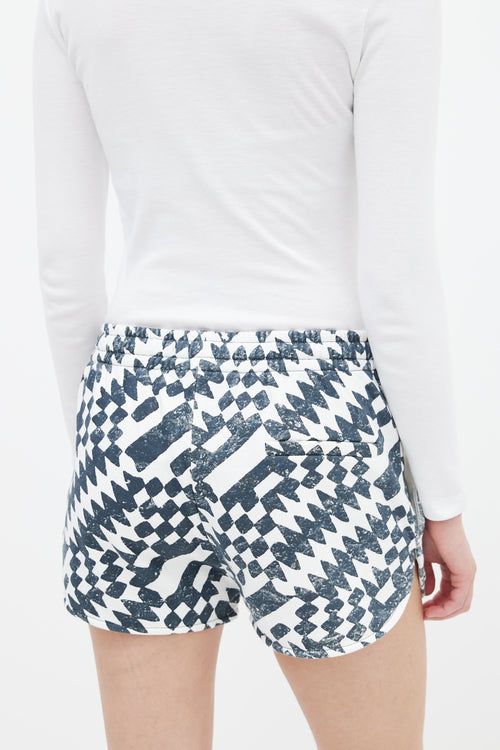 Isabel Marant Étoile Black 
White Print Mifikia Sweat Short