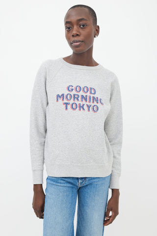 Isabel Marant Étoile Grey Letter Print Sweatshirt