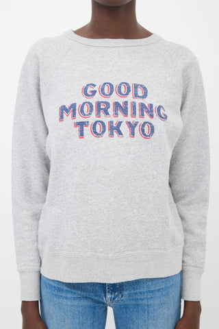 Isabel Marant Étoile Grey Letter Print Sweatshirt