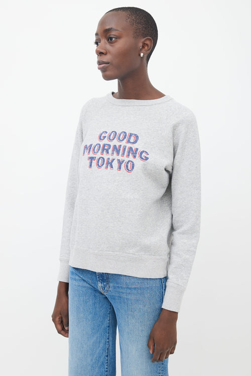 Isabel Marant Étoile Grey Letter Print Sweatshirt