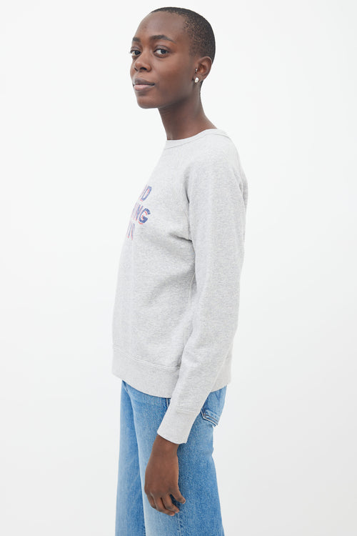 Isabel Marant Étoile Grey Letter Print Sweatshirt