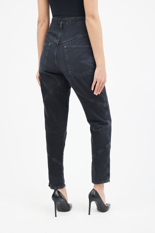 Isabel Marant Washed Black Nadeloisa Tapered Leg Jeans