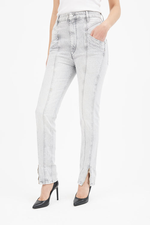 Isabel Marant Light Grey Kelissa Slim Leg Jeans