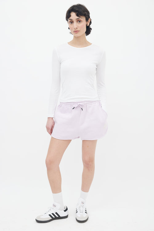 Purple 
White Logo Mifikia Sweat Short