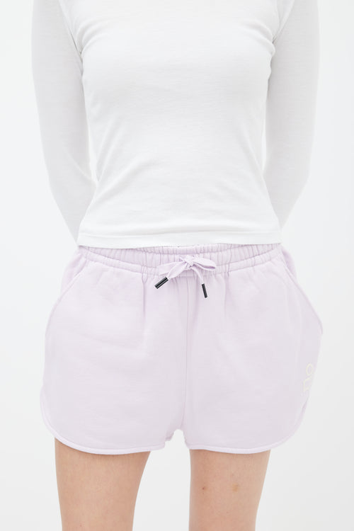 Purple 
White Logo Mifikia Sweat Short