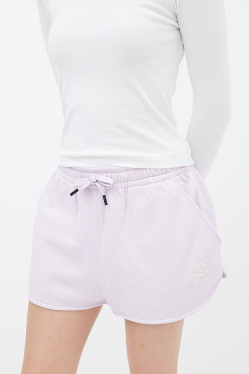 Purple 
White Logo Mifikia Sweat Short