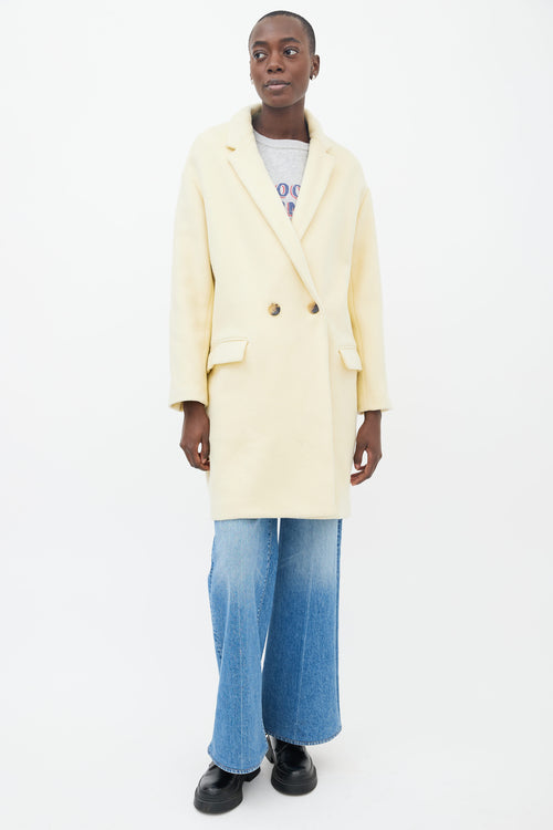 Isabel Marant Yellow Wool Filipo Double Breasted Coat