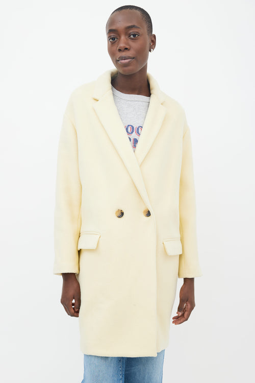 Isabel Marant Yellow Wool Filipo Double Breasted Coat