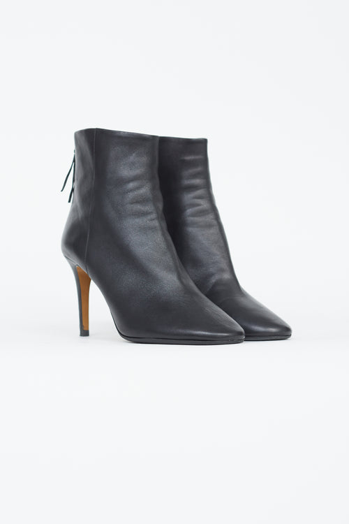 Isabel Marant Black Leather Stiletto Heeled Boot