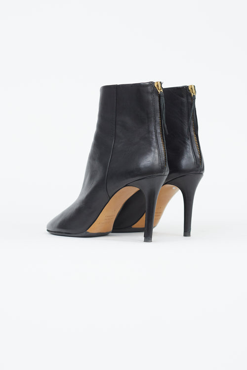 Isabel Marant Black Leather Stiletto Heeled Boot