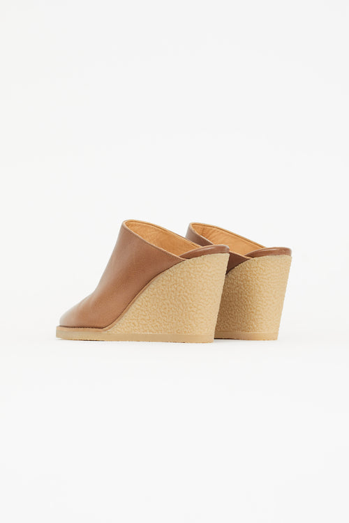 Isabel Marant Brown Leather Takita Wedge Mule