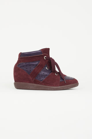 Isabel Marant Burgundy 
Purple Bobby Sneaker Wedge