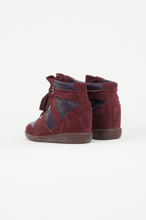 Isabel Marant Burgundy 
Purple Bobby Sneaker Wedge