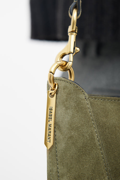 Isabel Marant Green Suede Basko Shoulder Bag