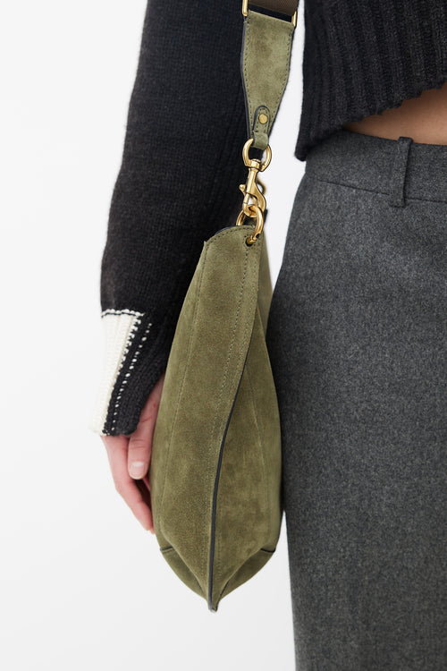 Isabel Marant Green Suede Basko Shoulder Bag