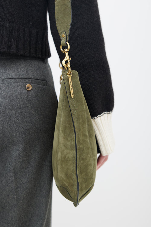 Isabel Marant Green Suede Basko Shoulder Bag