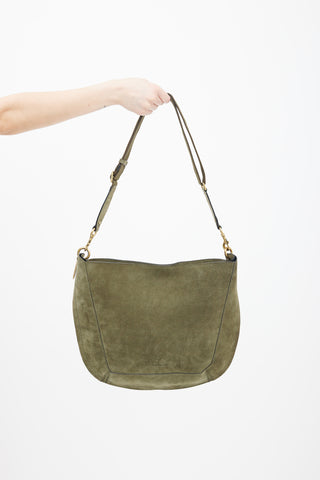 Isabel Marant Green Suede Basko Shoulder Bag