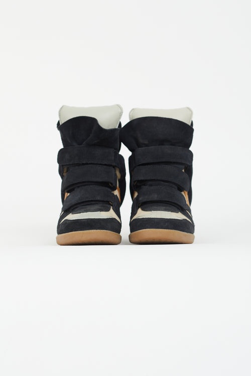 Isabel Marant Navy 
Cream Bayley Sneaker Wedge