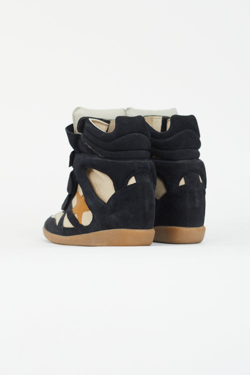 Isabel Marant Navy 
Cream Bayley Sneaker Wedge