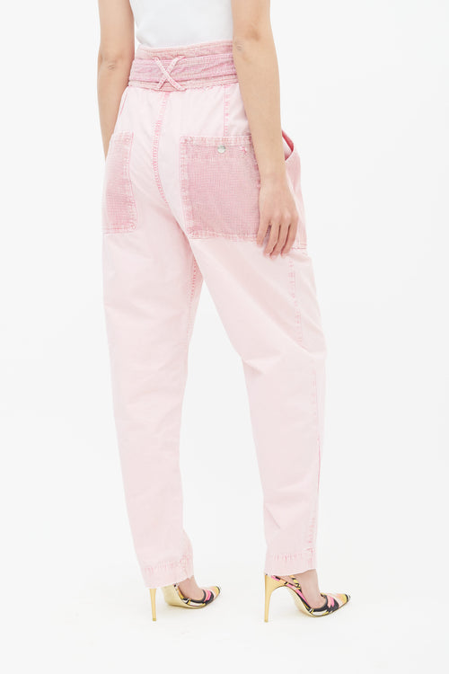 Isabel Marant Pink Mesh High Rise Tapered Leg Trouser