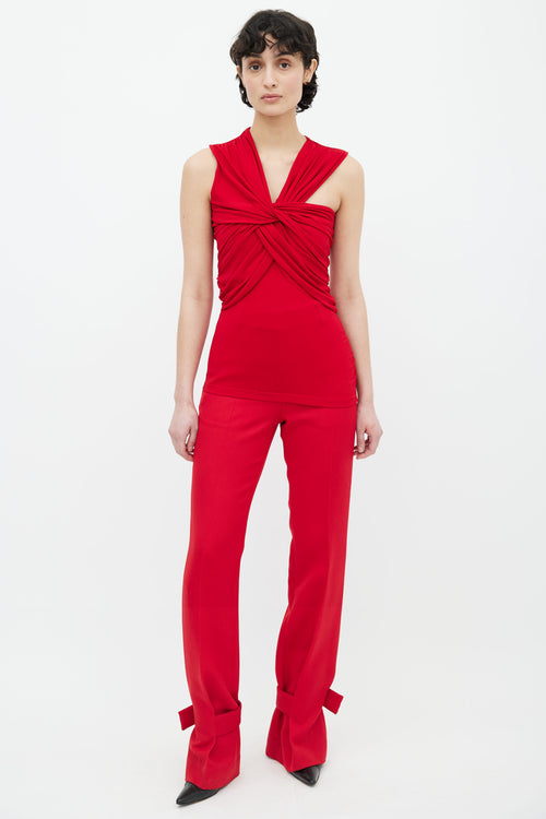 Isabel Marant Red Front Knot Galina Top