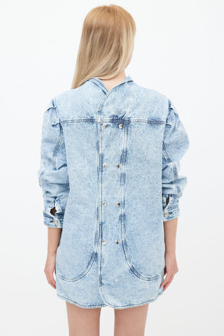 Spring 2019 Blue Acid Wash Denim Rholmy Dress