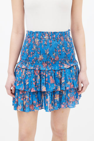 Isabel Marant Étoile Blue Floral Print Tiered Skirt