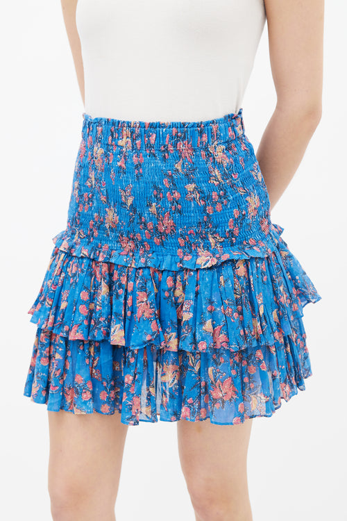 Isabel Marant Étoile Blue Floral Print Tiered Skirt