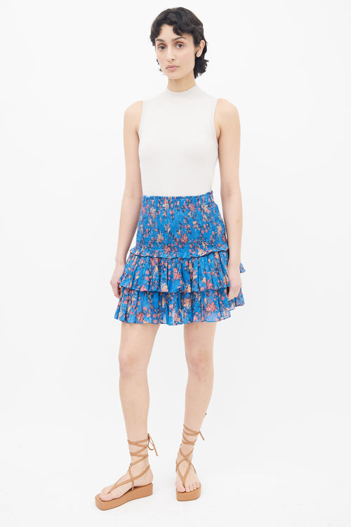 Isabel Marant Étoile Blue Floral Print Tiered Skirt