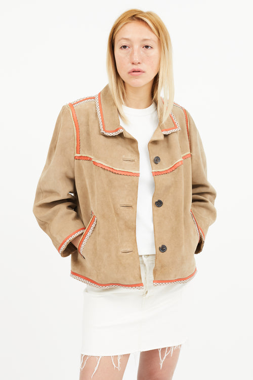 Isabel Marant Étoile Brown Multicolour Suede  Jacket