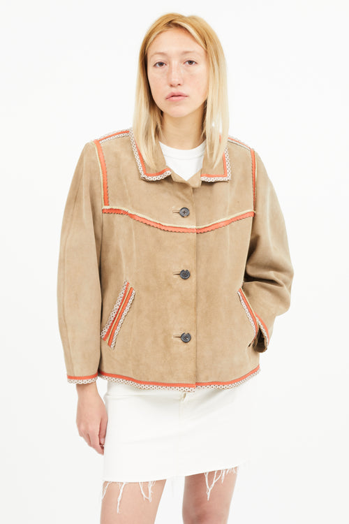 Isabel Marant Étoile Brown Multicolour Suede  Jacket