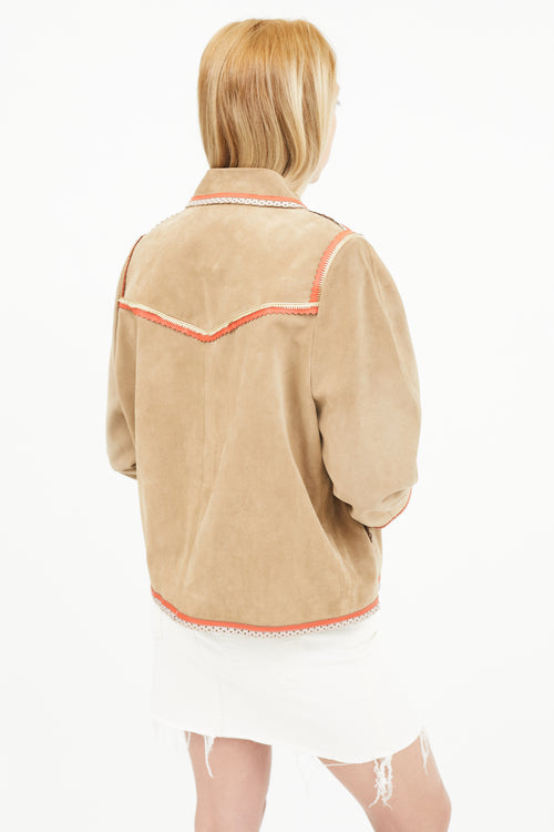 Isabel Marant Étoile Brown Multicolour Suede  Jacket