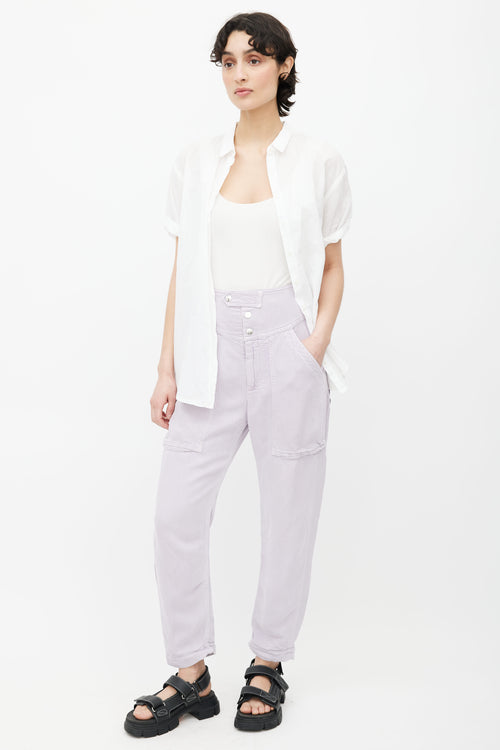 Isabel Marant Étoile Purple High Rise Tapered Trouser