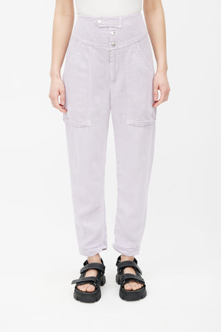 Isabel Marant Étoile Purple High Rise Tapered Trouser