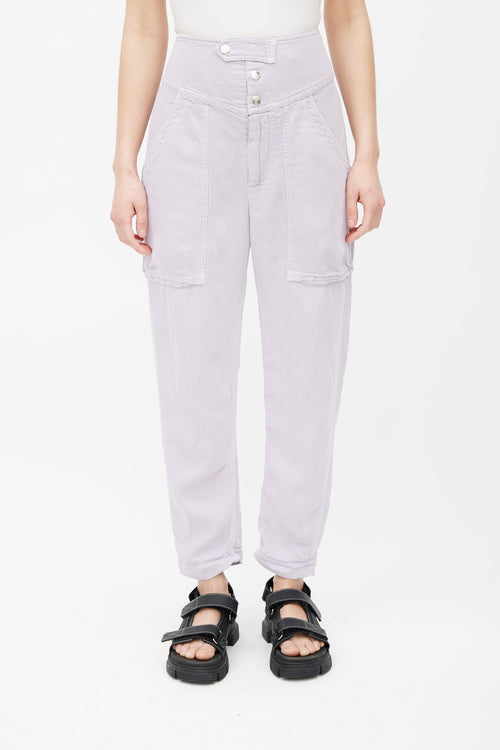 Isabel Marant Étoile Purple High Rise Tapered Trouser