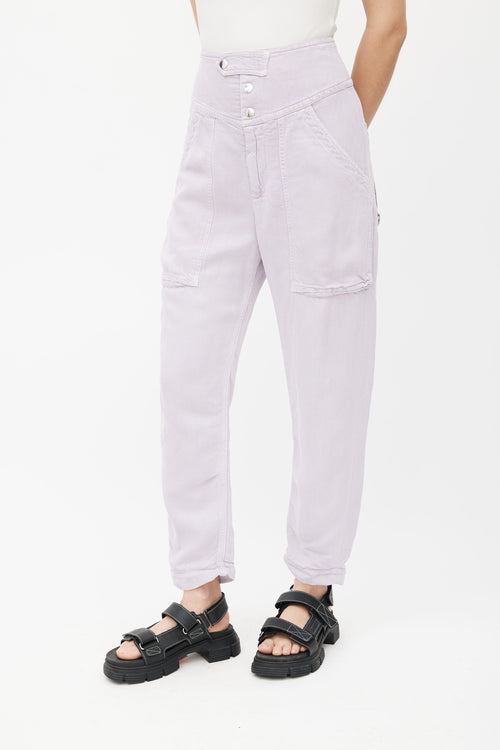 Isabel Marant Étoile Purple High Rise Tapered Trouser