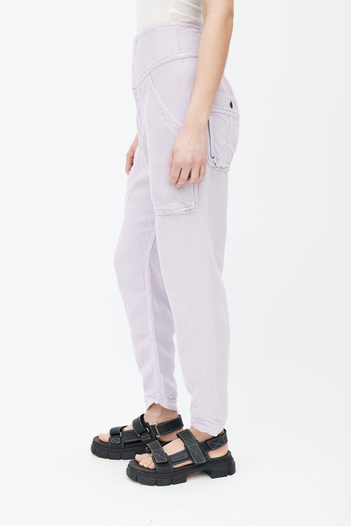 Isabel Marant Étoile Purple High Rise Tapered Trouser