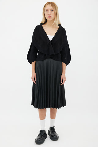 Issey Miyake Black Cut-Out Cardigan