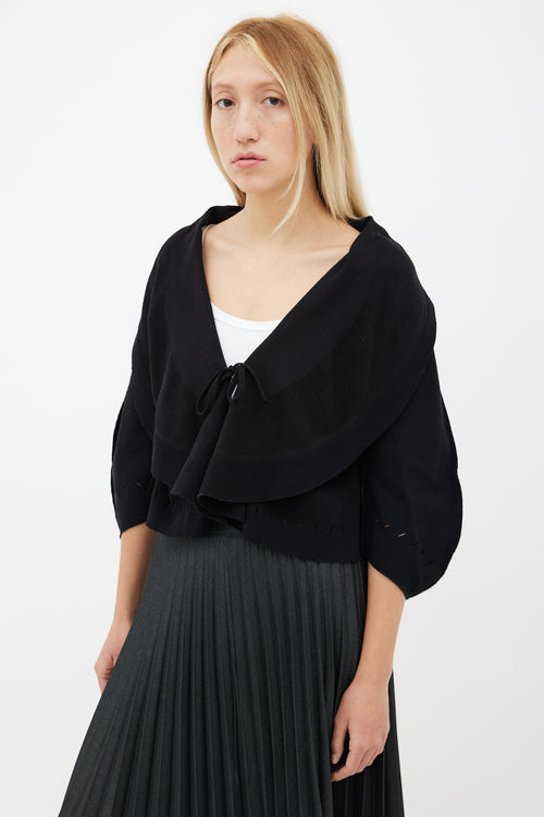 Issey Miyake Black Cut-Out Cardigan