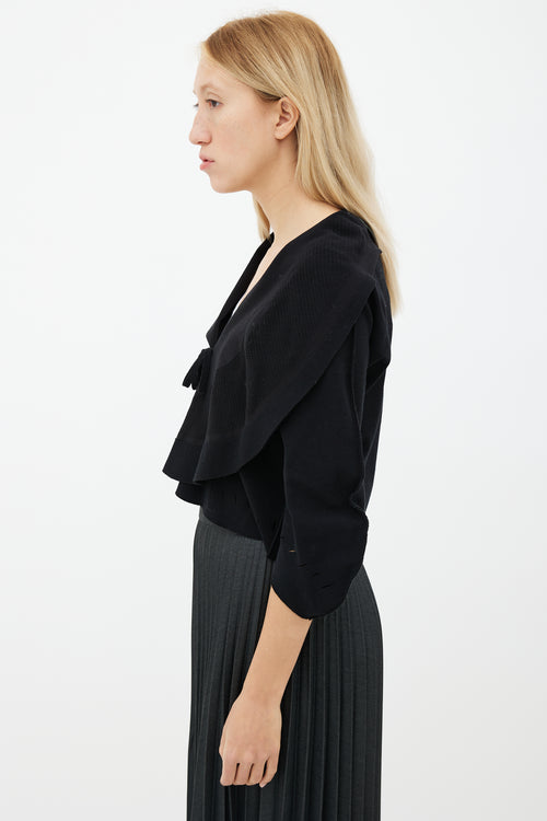 Issey Miyake Black Cut-Out Cardigan