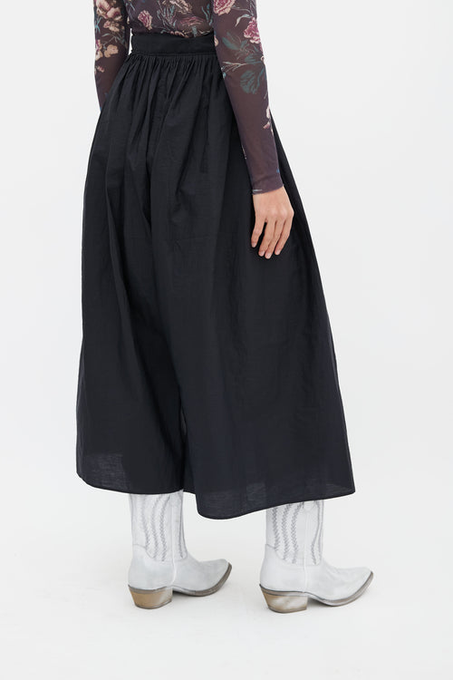 Issey Miyake Black Oversized Drop Seat Crop Pant