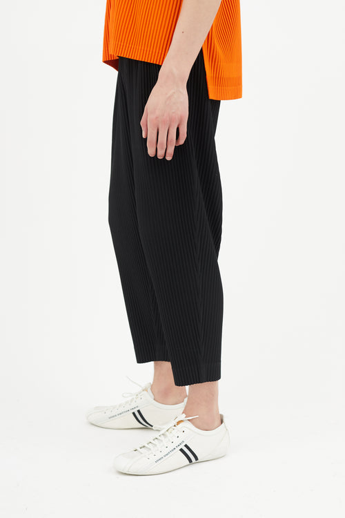 Issey Miyake Black Pleated Tapered Trouser