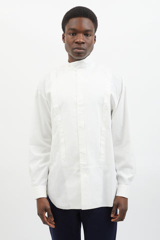 Issey Miyake White Asymmetrical Long Sleeve Shirt