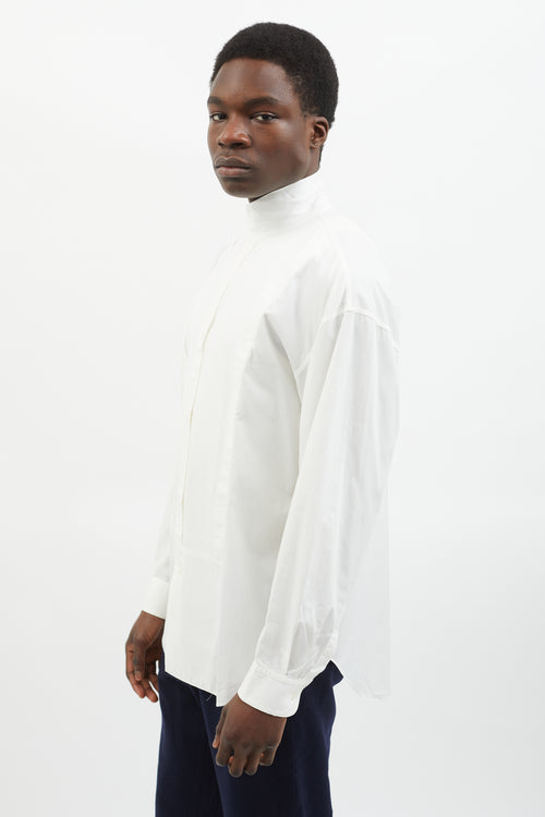 Issey Miyake White Asymmetrical Long Sleeve Shirt