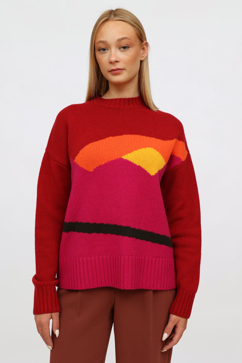 JW Anderson Multi Wool Knit Crewneck Sweater