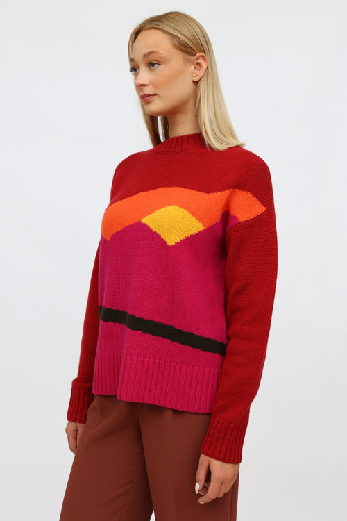 JW Anderson Multi Wool Knit Crewneck Sweater