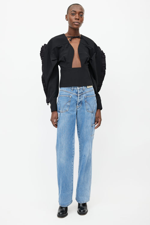 Jacquemus 2018 Black Ruffled Blouse