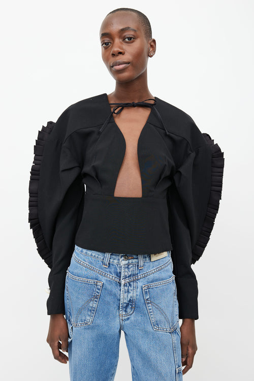 Jacquemus 2017 Black Ruffled Blouse