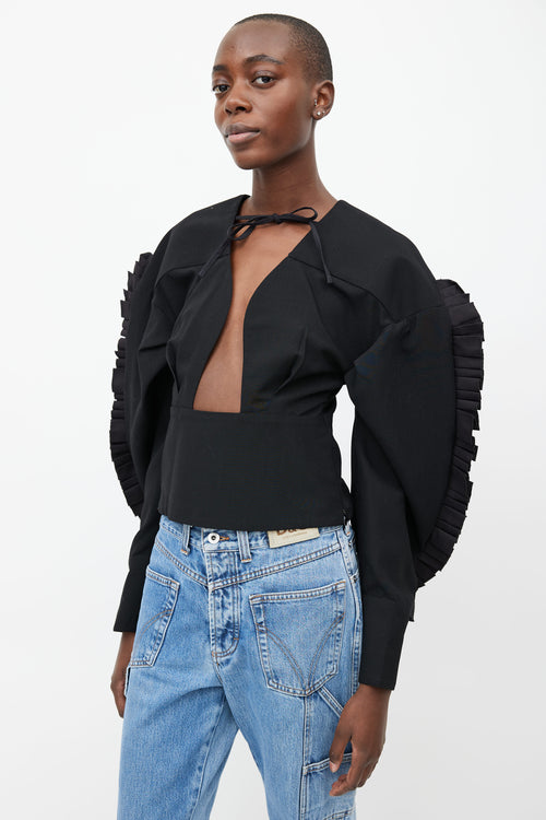 Jacquemus 2019 Black Ruffled Blouse