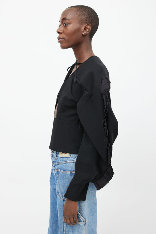 Jacquemus 2020 Black Ruffled Blouse